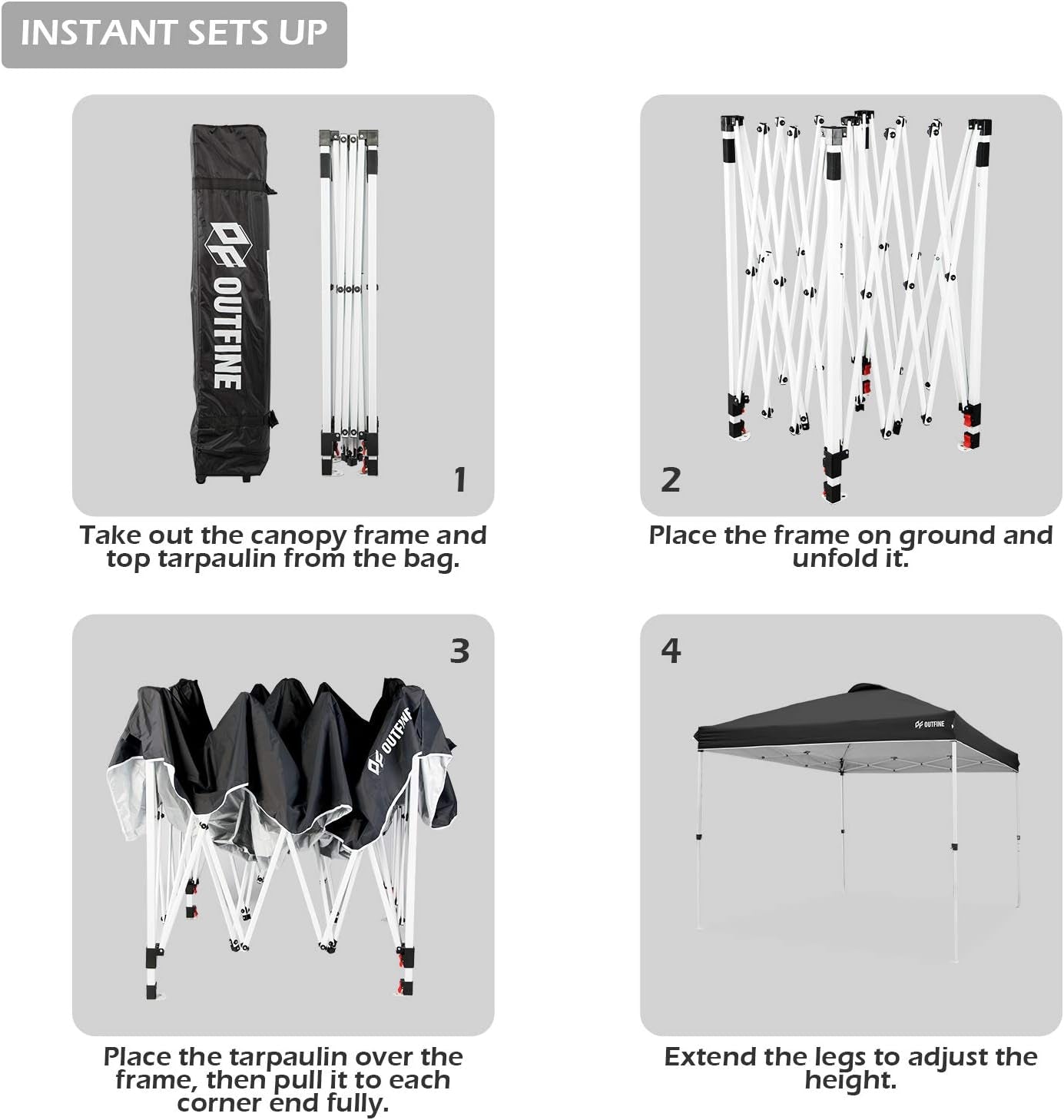 Black 10x10 pop-up canopy tent with full accessory set