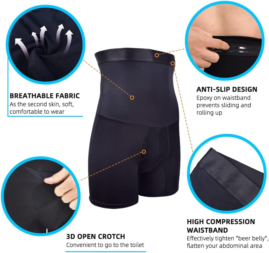 Men Tummy Control Shorts High Waist Slimming Body Shaper Compression Shapewear Belly Girdle Underwear Boxer Briefs