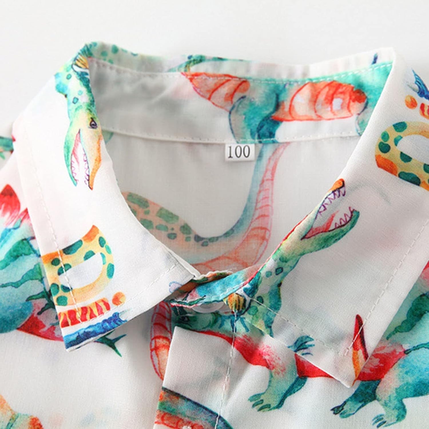 Children Clothes Set Boys Dinosaur Shirt Shorts Set Children'S Short Sleeve Colorful Dinosaur Shirt (Green, 2-3 Years)