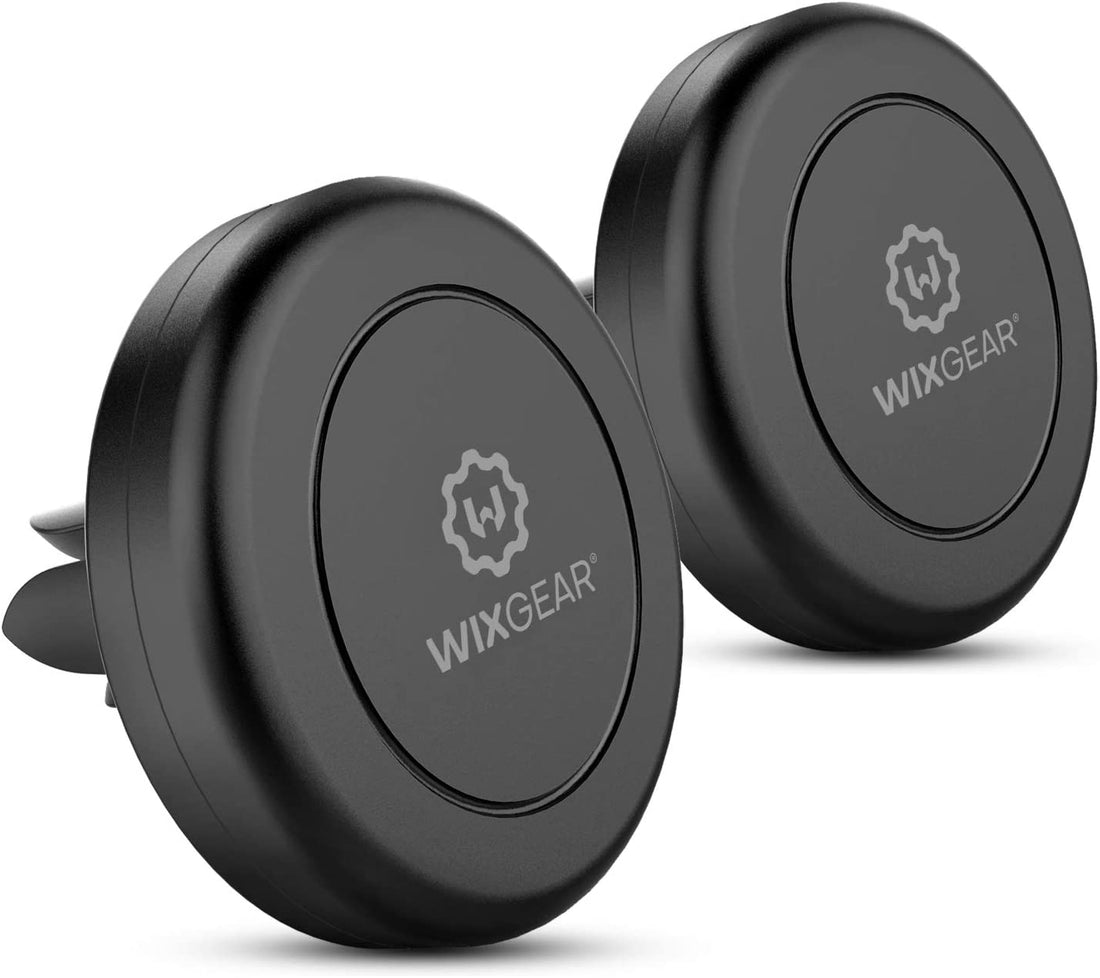 Magnetic Phone Holder for Car,  [2 Pack] Universal Air Vent Magnetic Phone Mount for Car, Car Phone Holder Mount for Cell Phones and Mini Tablets with 4 Metal Plates