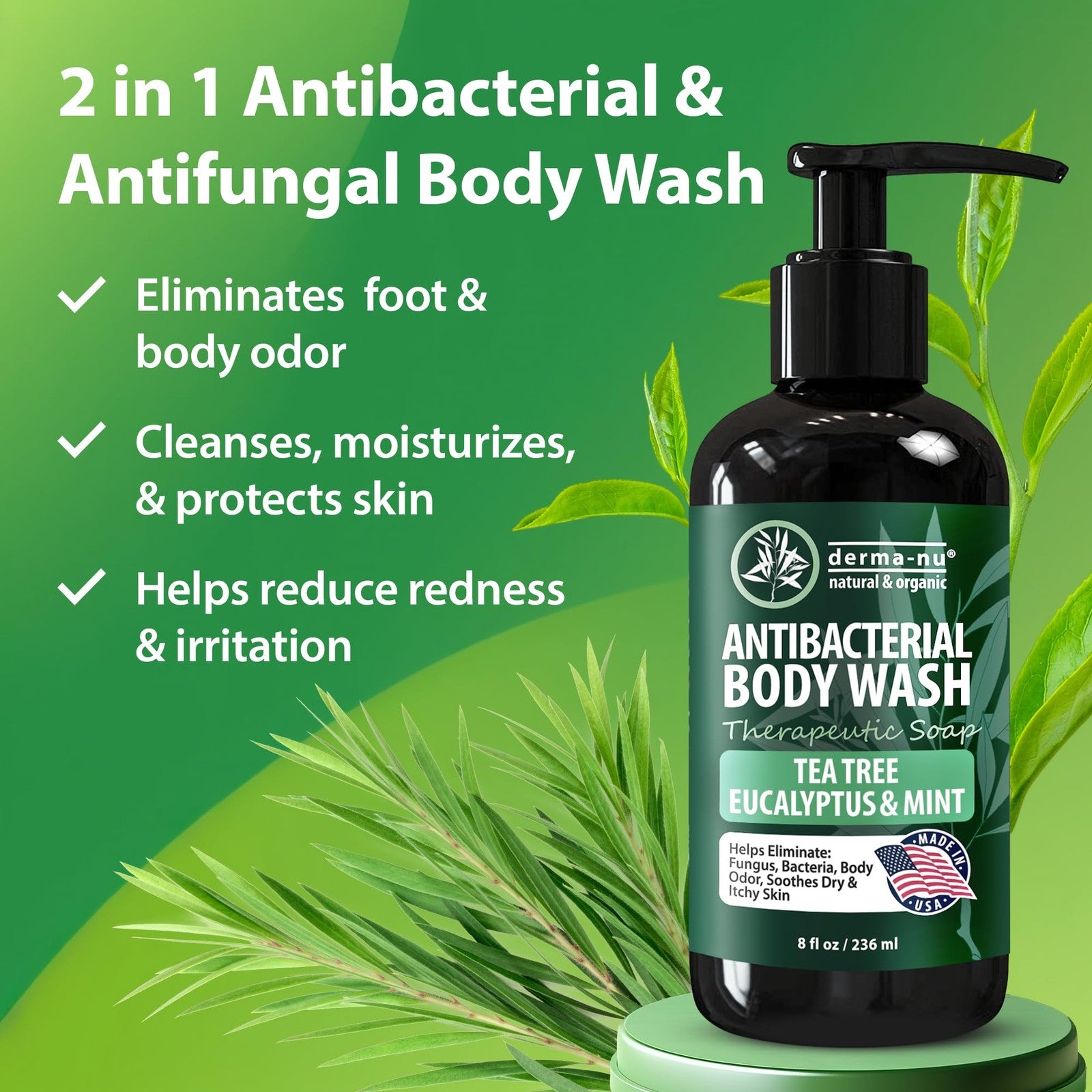 Antibacterial Body Wash - Antibacterial Soap and Tea Tree Body Wash for Jock ...