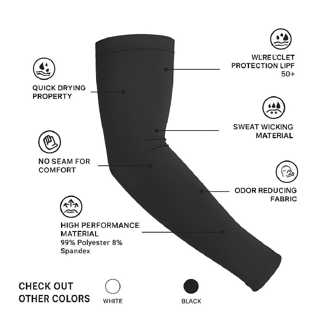 Ice Silk Arm Sleeves, 5 Pairs-Mix & Match Colors-Sports Arm Sleeves For Outdoor Protection, Fishing, Golf, Gym, Home Workout, Compression Sleeve Arm Guards Fashion Outdoors