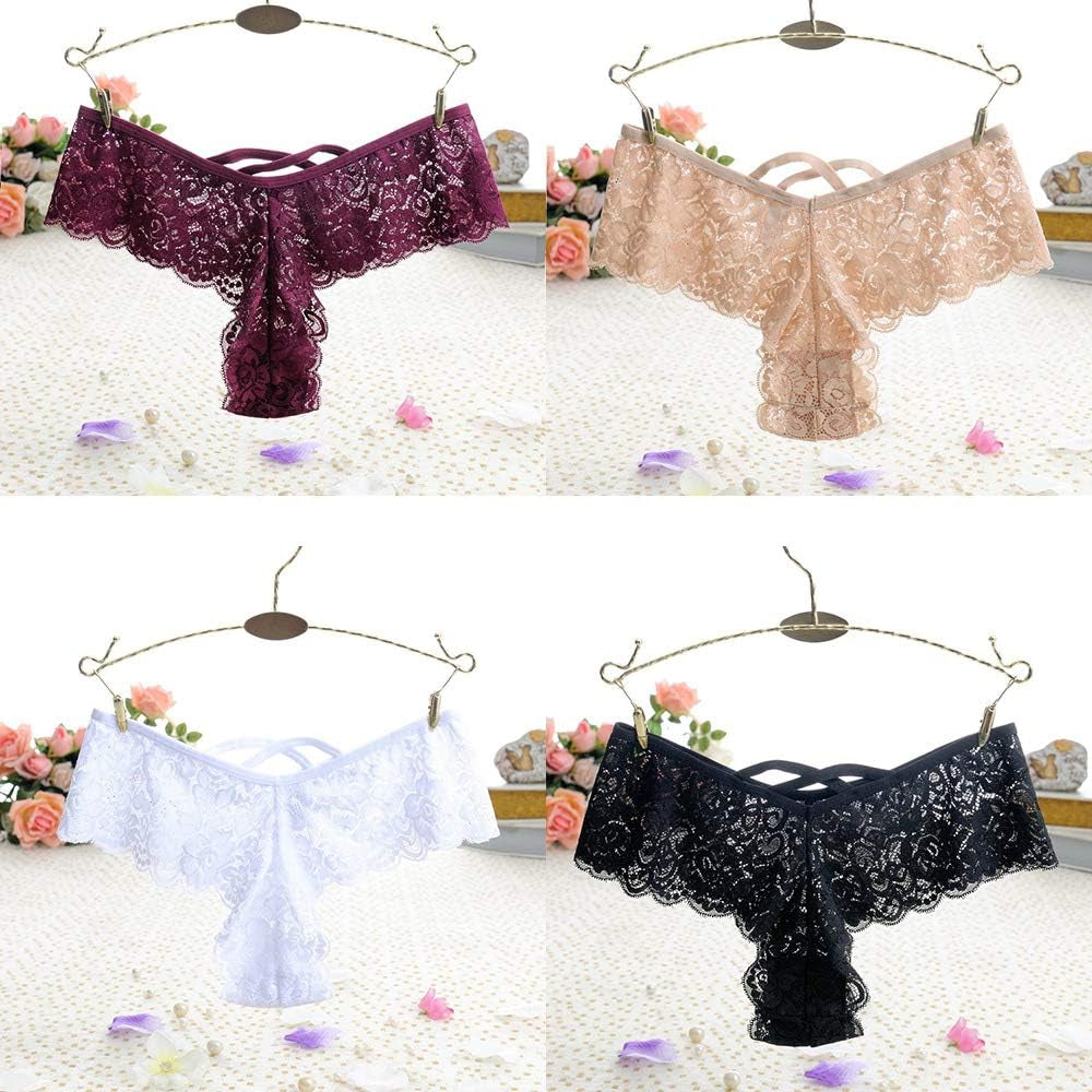 Women'S Floral Lace Thongs Bikini Panties Sexy Lingerie Panty T Back Underwear…