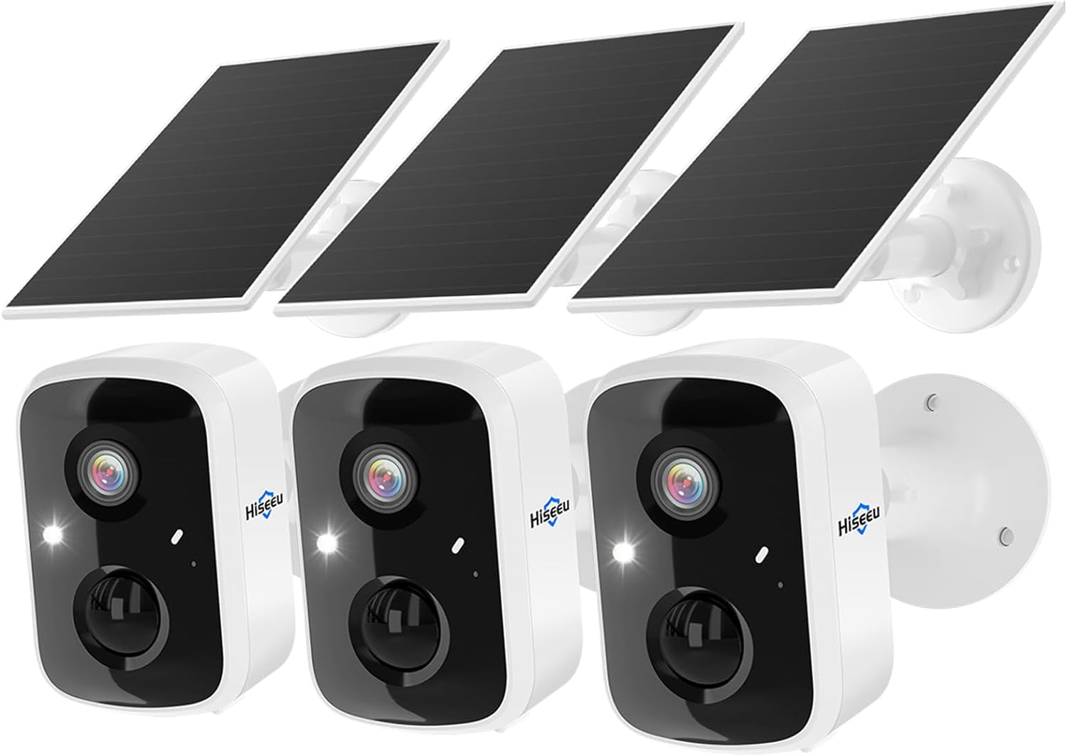 Solar Security Cameras Wireless Outdoor 2 Pack, Battery Powered 3K 4MP Wifi Cameras for Home Surveillance, PIR/AI Motion Detection, Waterproof, Color Night Vision, 2-Way Audio, Cloud/Sd Storage