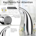 Adjustable Automatic Soap Dispenser Touchless, 4 Adjustable Levels Touchless Sensor Liquid Soap Pump Dispenser，300Ml Rechargeable Magnetic Charging Hand Soap Dispenser for Kitchen，Bathroom