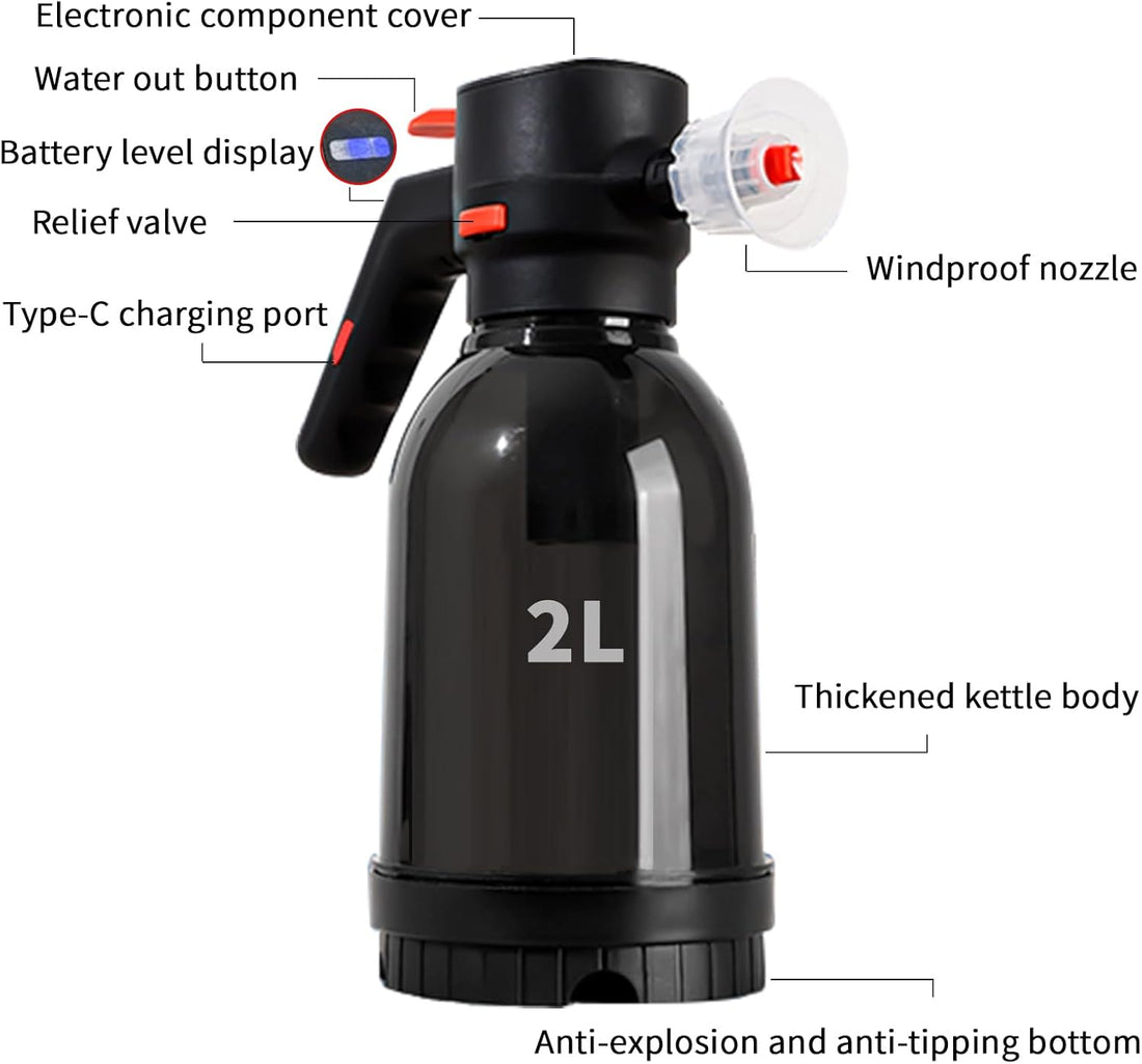 Electric Foam Sprayer Car Wash, Battery Foam Pump Sprayer, Portable Cordless Electric Foam Cannon for Car Wash