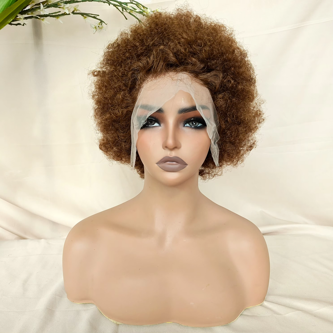 Afro Pixie Human Hair Lace Front Wig – 200% Density, 6 Inch Short Glueless Style